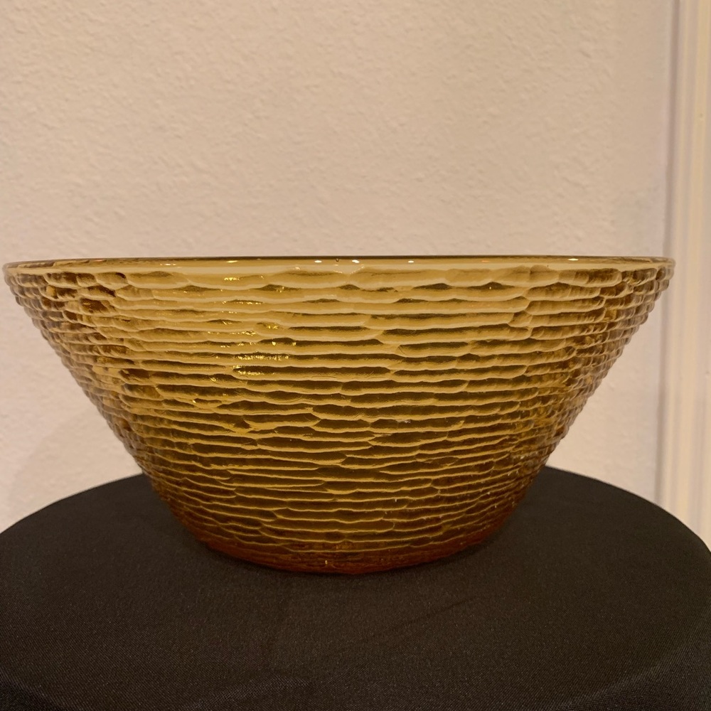 Vintage Anchor Hocking Golden Amber Large Serving Bowl